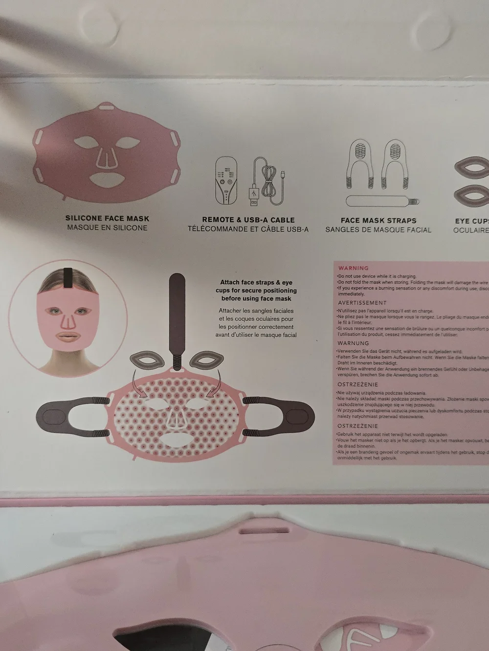 Lindo Silicone Face Mask - Pink LED Light Therapy